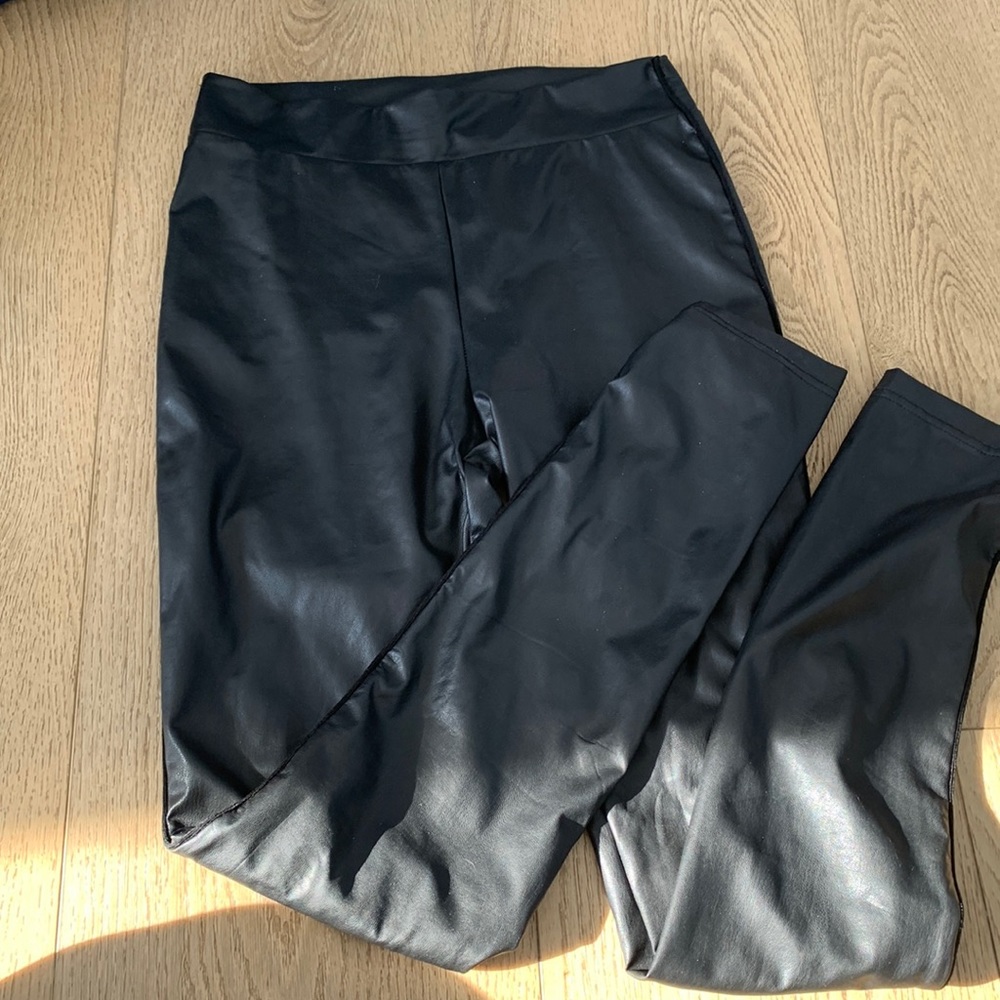 Honey punch leather leggings